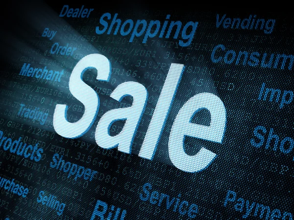 Pixeled ordet försäljning på digital skärm — Stockfoto