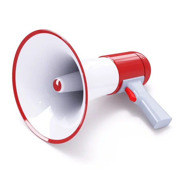 stock image Red megaphone with red button