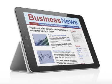 Digital news on tablet pc computer screen clipart
