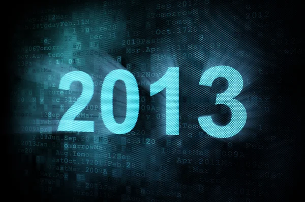 Idősor koncepció: pixeled szó 2013-ra digitális kijelzővel — Stock Fotó