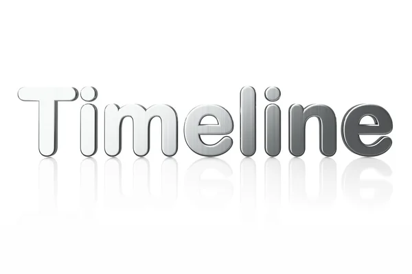 Koncepcja osi czasu: 3d słowo Timeline — Zdjęcie stockowe