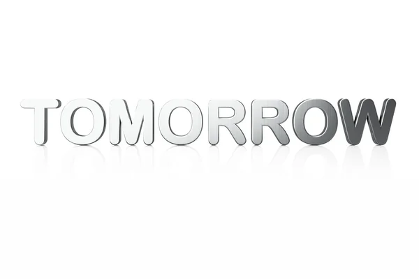 Tijdlijn concept: 3D-woord Tomorow — Stockfoto
