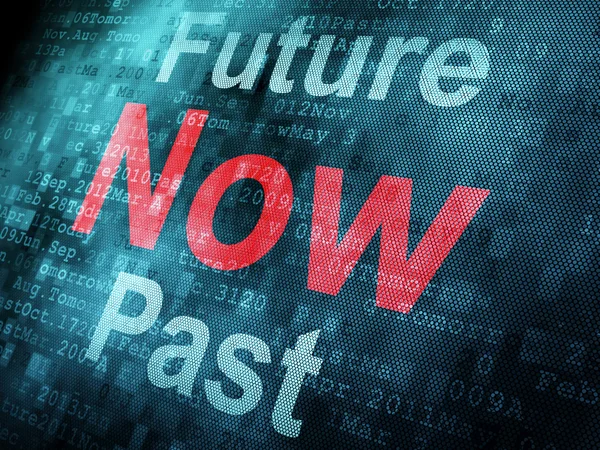 Concept de chronologie : pixellisé Past Now Future sur écran numérique — Photo