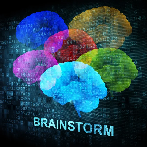 Brainstorming auf digitalem Bildschirm — Stockfoto