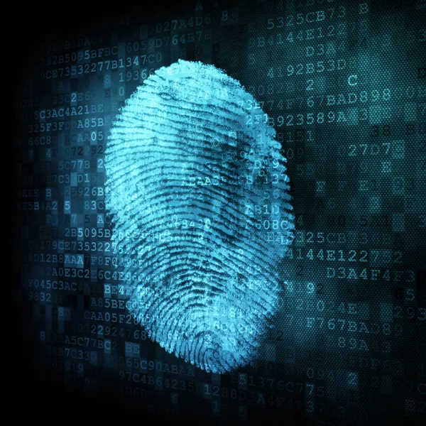 Fingerprint on digital screen — Stock Photo, Image