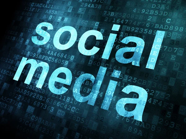 Social media su sfondo digitale — Foto Stock