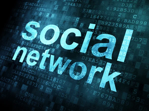 Mídia social em fundo digital — Fotografia de Stock