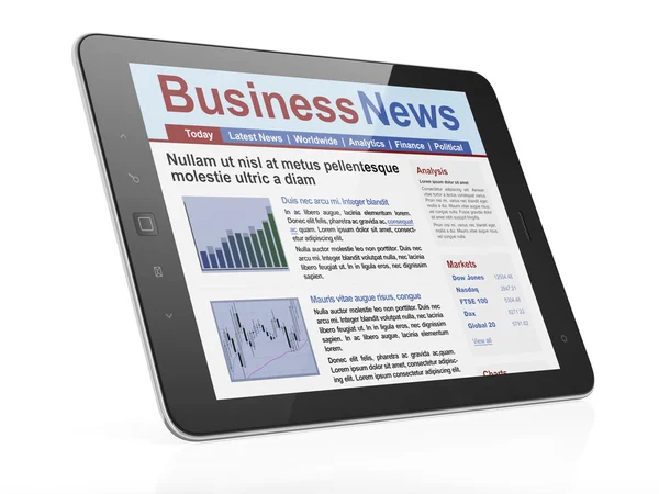 Digital news on tablet pc computer screen — Stock Photo, Image