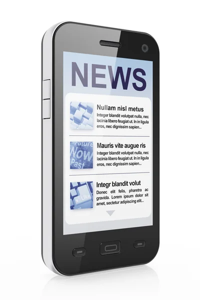 Digital news on smartphone screen — Stock Photo, Image