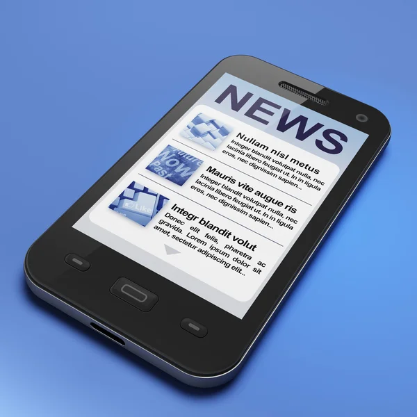 Noticias digitales en la pantalla del smartphone —  Fotos de Stock