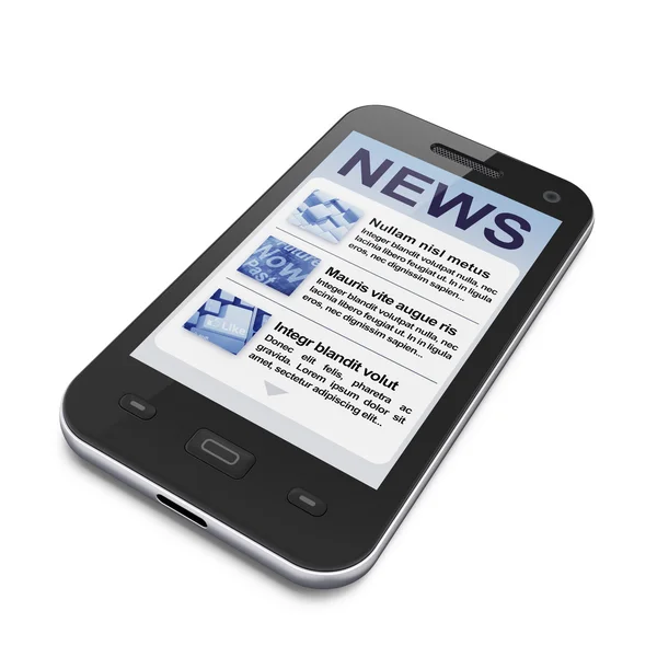 Notícias digitais na tela do smartphone — Fotografia de Stock
