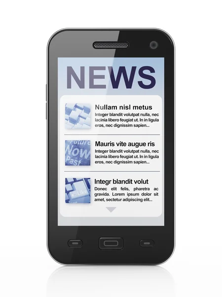 Notizie digitali sullo schermo dello smartphone — Foto Stock