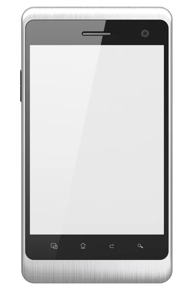 Smartphone sobre fondo blanco. Teléfono inteligente móvil genérico — Foto de Stock