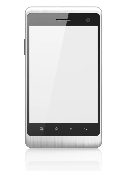 Beau smartphone sur fond blanc. Générique mobile intelligent — Photo