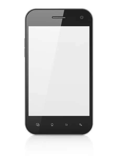 Красивый смартфон на белом фоне. Гениальный мобильный смартфон — стоковое фото