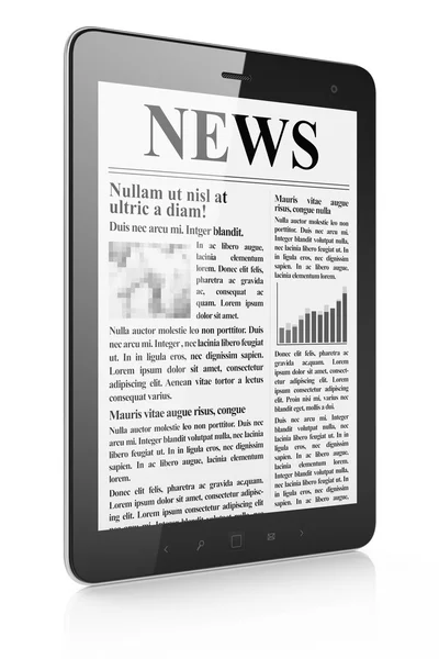 Noticias digitales en la pantalla de la computadora de la tableta PC — Foto de Stock