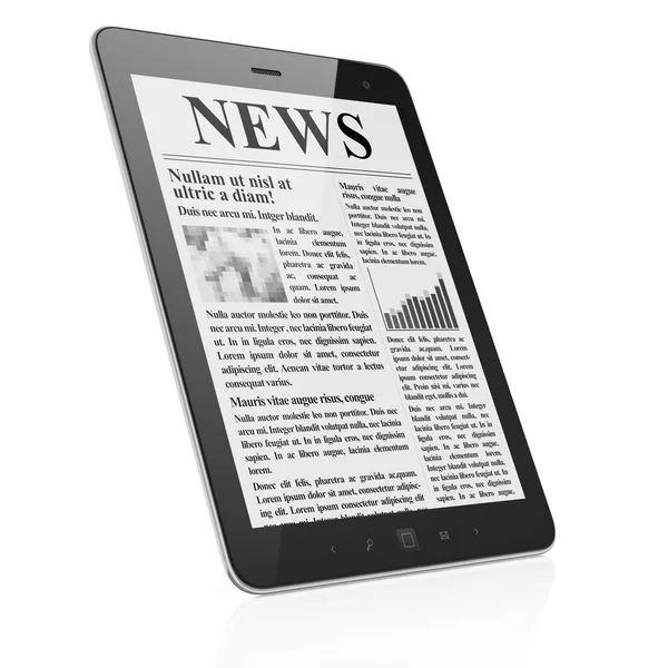 Notícias digitais na tela do computador tablet pc — Fotografia de Stock