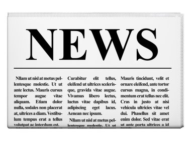 Beyaz arka plan üzerinde gazete