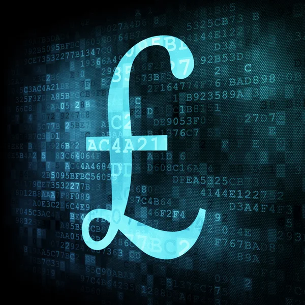 Pound sign on digital screen — Stock Photo, Image