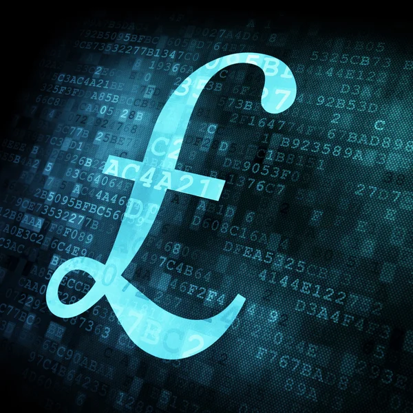 Pound sign on digital screen — Stock Photo, Image
