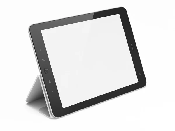 Черный абстрактный планшетный компьютер (шт.) на белом фоне — стоковое фото