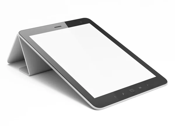 Beyaz arka planda siyah soyut tablet bilgisayar (pc) — Stok fotoğraf