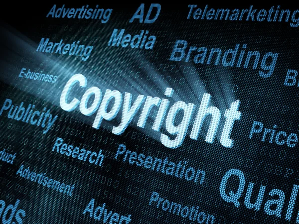 Pixeled ordet copyright på digital skärm — Stockfoto
