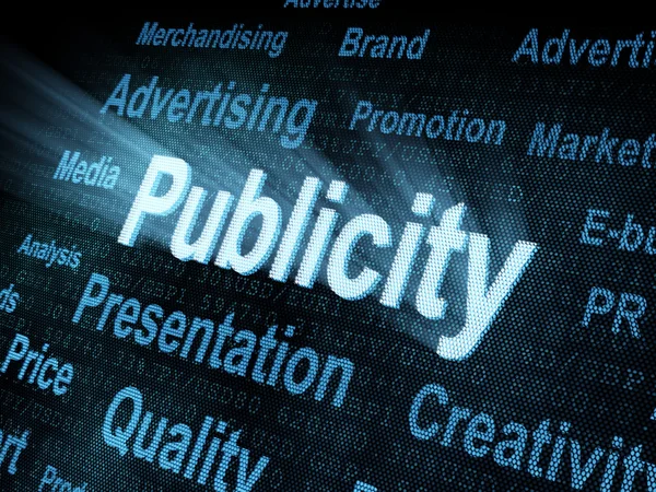 Pixeled word Publicity on digital screen — Stock Photo, Image
