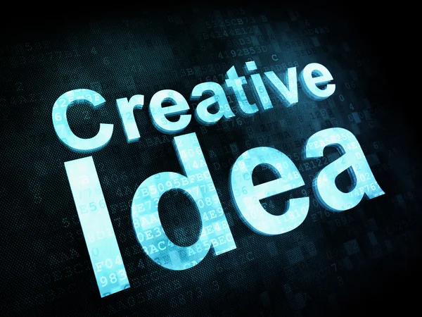 Concepto de marketing: palabras pixeladas Idea creativa en scre digital — Foto de Stock
