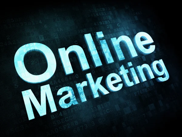 Marketing koncept: pixelated ord Online Marketing på digitala s — Stockfoto
