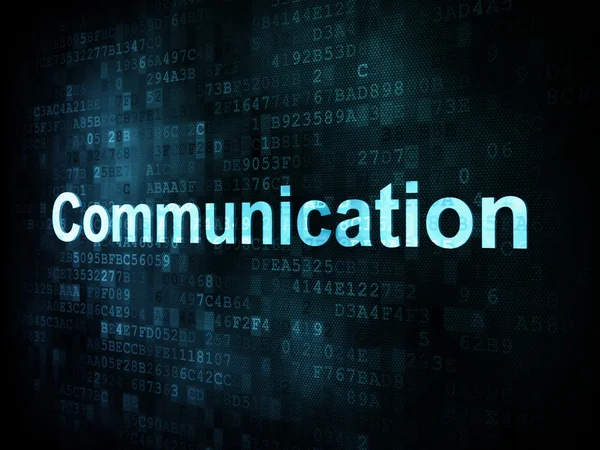 Marketingové koncepce: pixelated slova komunikace na digitální obrazov — Stock fotografie
