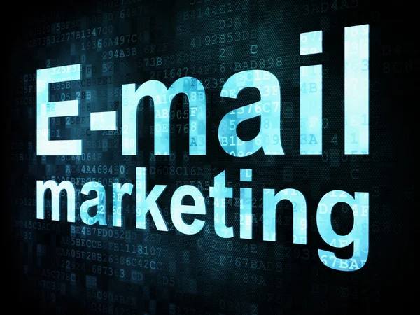 Koncepcja marketingu: pixelated słowa e-mail marketingu na cyfrowej sc — Zdjęcie stockowe