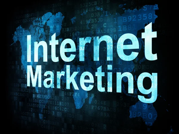 Concepto de marketing: palabras pixeladas Marketing en Internet en digital —  Fotos de Stock