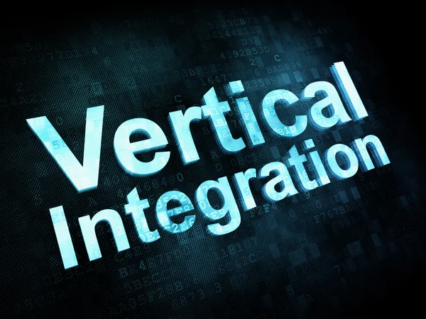 Концепция бизнеса: пиксельные слова Вертикальная интеграция — стоковое фото