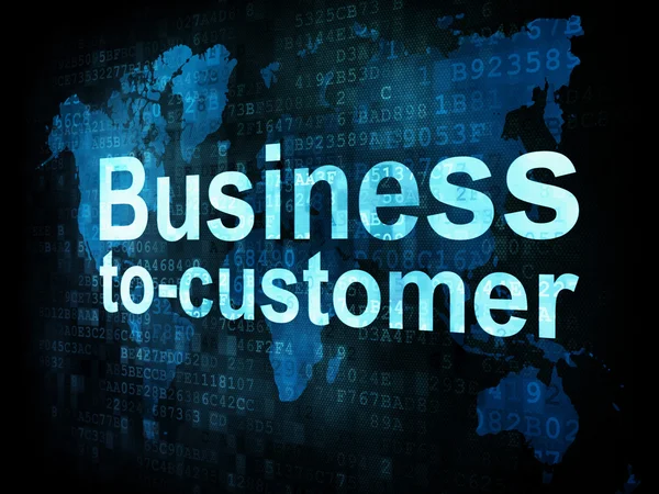 Conceito de negócio: palavras pixeladas Business to customer b2c — Fotografia de Stock