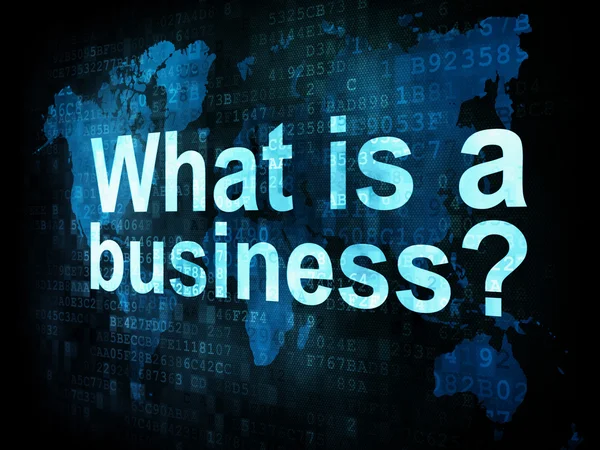 Бизнес-концепция: пиксельные слова Что такое бизнес — стоковое фото