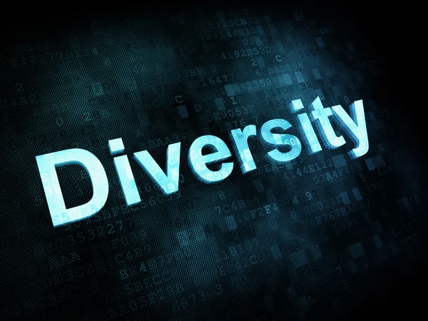 Business concept: pixelated words Diversity on digital screen — Stock Photo, Image
