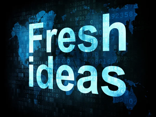 Brainstorm, thinking, idea concept: pixelated words Fresh ideas