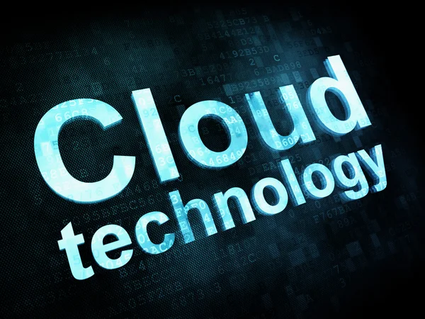 Bilgi teknolojisi kavramı: pixelated kelimeler bulut teknoloji — Stok fotoğraf