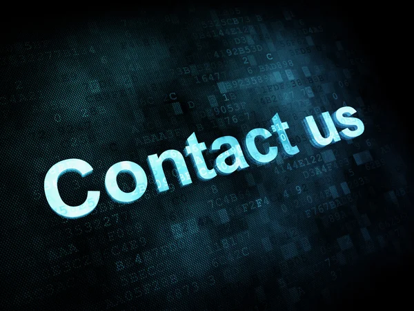 Information technology concept: pixelated words Contact us — Stock Photo, Image