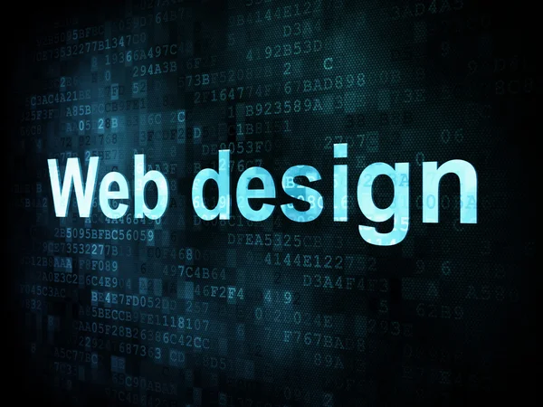 Informationstechnologie-Konzept: verpixelte Wörter Webdesign — Stockfoto
