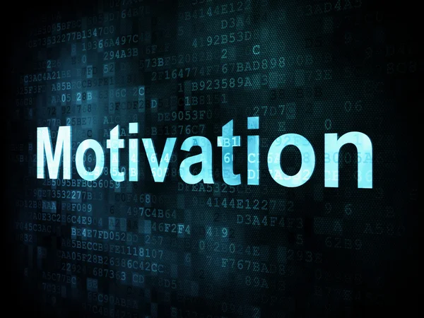 Iş, iş kavramı: pixelated motivasyon dijital ekranda kelimeler — Stok fotoğraf