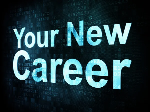 Job, concept de travail : mots pixellisés Votre nouvelle carrière — Photo