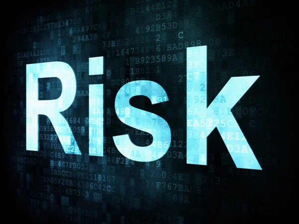 Life style concept: pixelated words Risk on digital screen — Stock Photo, Image