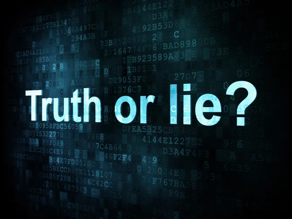 Pojęcie stylu życia: pixelated słów prawda czy kłamstwo — Zdjęcie stockowe