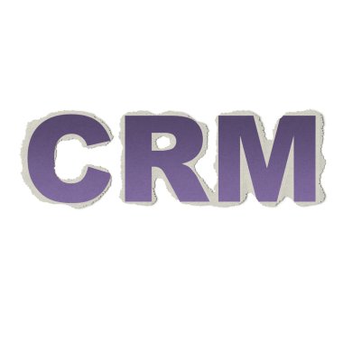 İş kavramı: vintage kelime Crm yırtık kağıt üzerinde