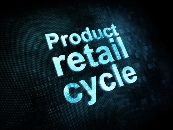 Concept marketing : mots pixellisés Cycle de vente au détail des produits — Photo
