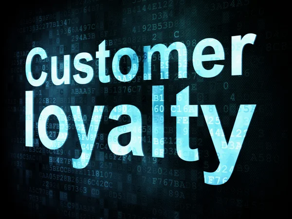 Koncepcja marketingu: pixelated słowa lojalności klientów na cyfrowe — Zdjęcie stockowe