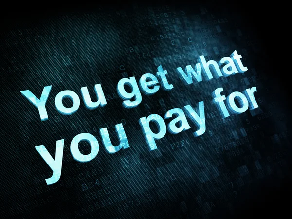 お金の概念: あなたは何を支払う得るピクセル言葉 — ストック写真