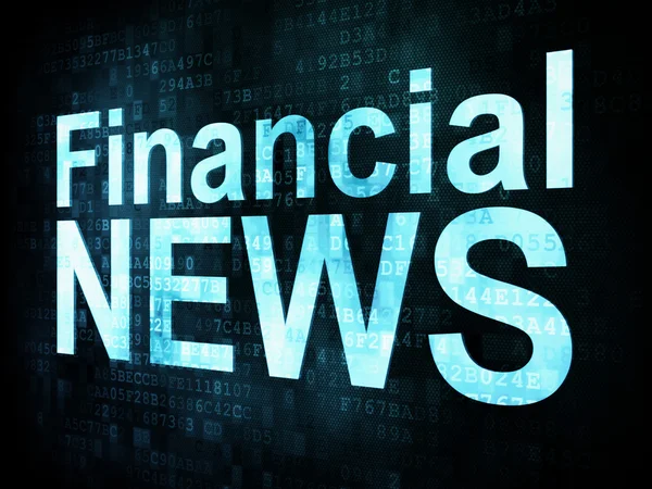 Nyheter och koncept: pixelated ord finansiella nyheter på digita — Stockfoto